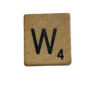 Scrabble Game Piece Letter W Replacement Wood Tile Genuine Standard Edition mq